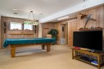 Pool table and flat screen TV